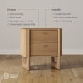 thumbnail image 3 of Nathan James Solace Mid Century Modern 2 Drawer Nightstand with Solid Wood Frame and Rounded Details, Raw Oak, 3 of 6