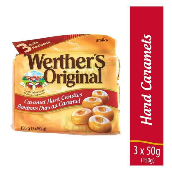 Werther’s Original Caramel Hard Candy, 3 x 50g