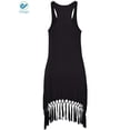 thumbnail image 5 of Deago Women's Summer Solid Sleeveless Beach Dress Bikini Cover Up Casual Tassel Sun Dress Vacation Short Dresses (Black, M), 5 of 6