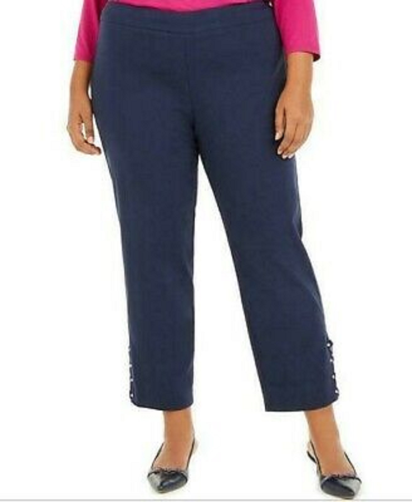 Ankle-Laced Pull-On Pants Blue Size 14W 