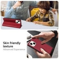 thumbnail image 4 of Dteck for iPhone 12/12 Pro Wallet Case, PU Leather with Card Holder Kickstand Magnetic Flip Shockproof Case 6.1 Inch,Red, 4 of 6