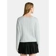 thumbnail image 2 of No Boundaries Wide Ribbed Scoop Neck Sweater, Midweight, Women's, 2 of 4