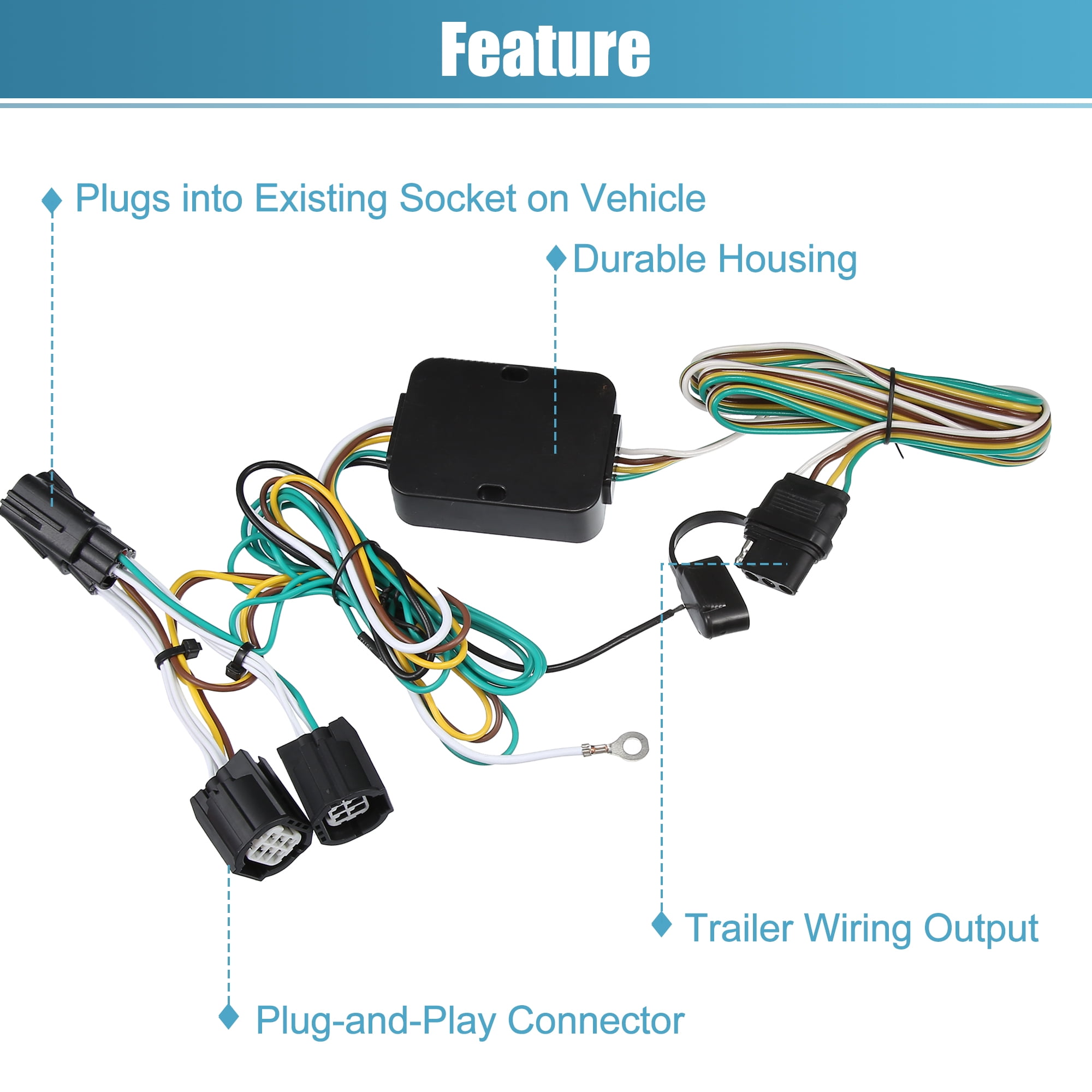 Unique Bargains 56331 4-Pin Trailer Wiring Harness for Chrysler for Dodge Caravan Grand