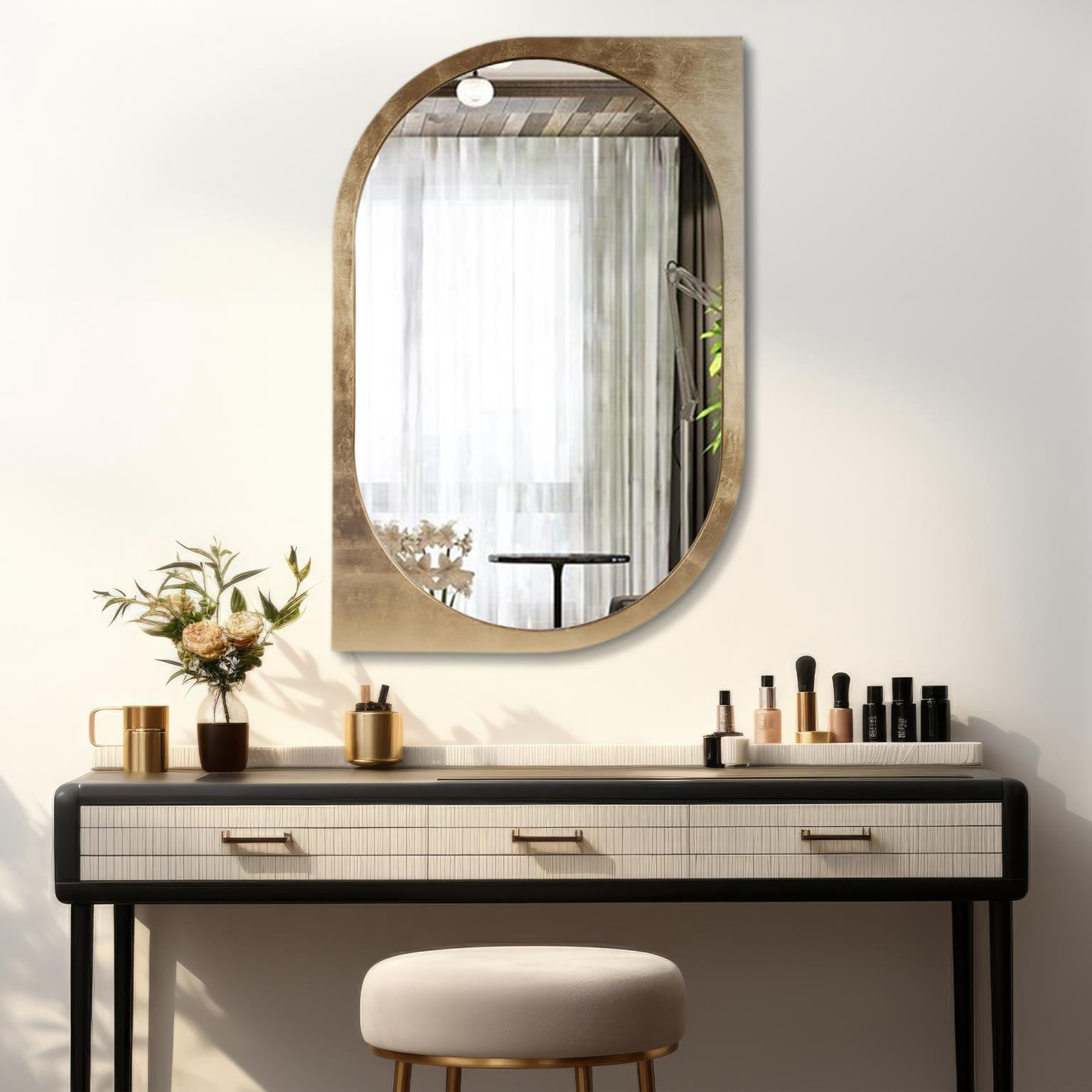 Golden Klimt Oval Mirror