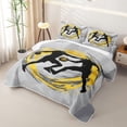 thumbnail image 3 of Erosebridal Silhouette Football Athlete Twin Quilt Set for Boys Men, Brush Stroke Print Twin Coverlet Set, 2pcs, 3 of 7