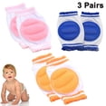 thumbnail image 1 of 3 pares de rodilleras antideslizantes para bebés, rodilleras ajustables para bebés que caminan, rodilleras transpirables para bebés que gatean para mayor protección., 1 of 8