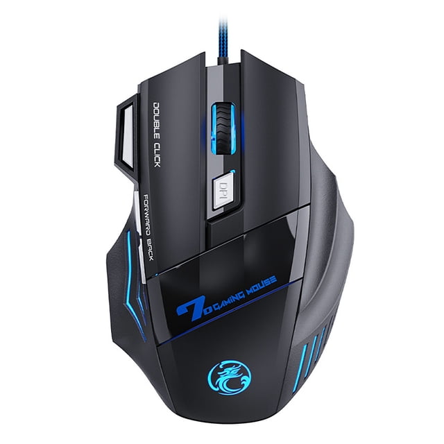 Inteprter Reemplazo de ratón con cable LED Ratones de juego Cable largo Ergonómico Hogar Oficina Gamer Principiante Profesional Portátil externo Videojuegos y accesorios