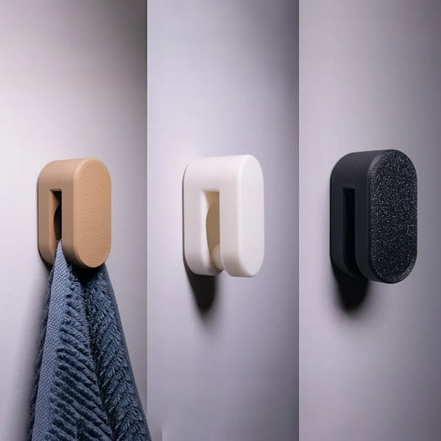 Auto-Locking Towel Hanger with Adhesive Backing - No Drill Towel Hook for Bathroom, Kitchen & RV