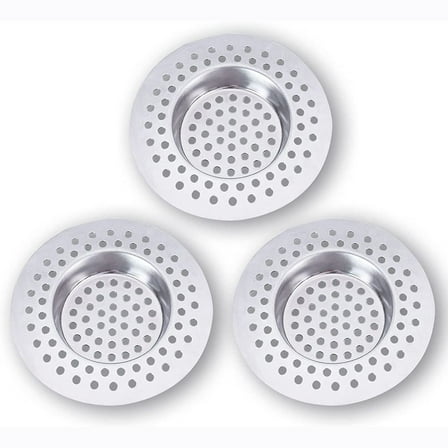 Shower Drain Strainer Stainless Steel (Set Of 3) - Φ7.5Cm Hair Strainer Shower