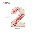 thumbnail image 2 of 10 Pcs Baseball Number Patches Iron on, 2.76"x1.81" Chenille Number 2 Patches Golden Glitter Embroidered (White), 2 of 6