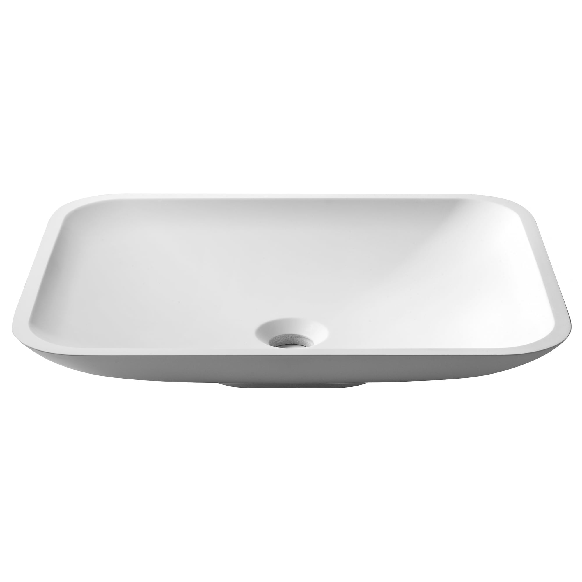 KRAUS Natura Rectangle Vessel Composite Bathroom Sink with Matte Finish