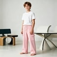 thumbnail image 2 of Glisme Little Boys Sweatpants Athletic Pants Wide Leg With Pockets And Drawstring Fall Casual Boys Baggy Trousers Size 5-6 Y, 2 of 9