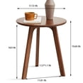 thumbnail image 4 of Hassch Farmhouse Solid Wood Round Side Table in Walnut Finish, 3-Leg Small End Table w/ Non-slip Feetpads, Versatile Accent Table for Living Room, Bedroom, or Office, 4 of 8
