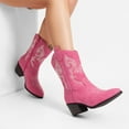 thumbnail image 4 of DREAM PAIRS Cowboy Boots for Women, Mid Calf Cowgirl Boots with Embroidery Round Toe Western Chunky Low Heel Shoes, 4 of 5
