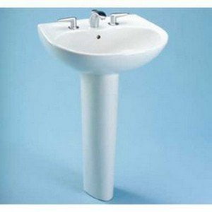 Toto Supreme Pedestal Vitreous China Bathroom Sink Lpt241 4g 01 Cotton White