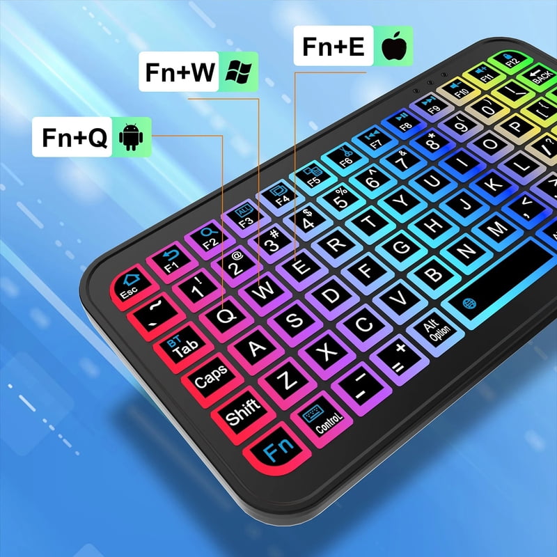 Wireless Mini Keyboard Backlight Bluetooth 5.2 Keyboard English Rechargeable Keyboard For IOS Android Windows TV Box PC