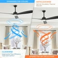 thumbnail image 6 of Whose Lamp 60-Inch Matte Black Industrial Ceiling Fan with Integrated LED Light and Remote Control, 6 of 16