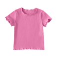 thumbnail image 5 of Tshirts Shirts for Teens Girls Girls Round Neck Blouse Short Sleeve Shirts Girls 14 Solid Color Tee Girls Tops 2t, 5 of 5