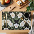 thumbnail image 2 of Summer Flower Placemats Set of 8, White Floral Plant Vintage Non-Slip Place Mats Washable Table Mats for Kitchen Dining Table Decorations Indoor/Outdoor, 2 of 9