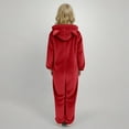 thumbnail image 4 of FAIWAD Girls Fleece Jumpsuits Kids Hooded Button Up Rompers Winter Warm Fuzzy Cute Jumpsuits, 4 of 6