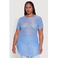 thumbnail image 2 of Womens Plus Size Sheer Textured Knit Tunic Top, 2 of 5