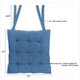 thumbnail image 3 of Chair Cushion Pads - Set of 4 - Buffalo Gingham Check - Dining Kitchen Office Chair Seat Cushion with Ties - Durable Cotton Fabric - Thick Comfy Poly Fill - Indoor Use - 17x17 in – Blue, 3 of 13