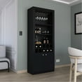 thumbnail image 4 of Black Engineered Wood Microwave Cabinet, 74-inches Tall, Modern Bedroom Cabinet With Glassware Storage,, 4 of 4