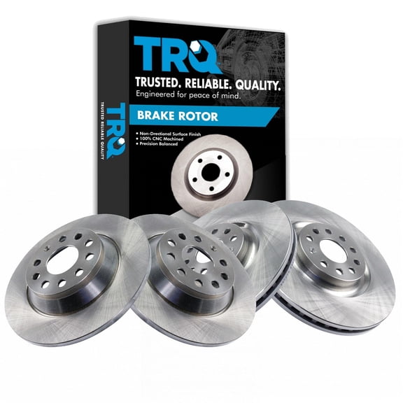 TRQ Front and Rear Brake Rotors Set Fits Select 2019-2021 Volkswagen Jetta 2018-2023 Tiguan