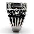 thumbnail image 4 of Anillo Color Plata Para Hombres de Acero Inoxidable Poder con Piedra Onyx, 4 of 4