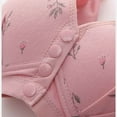 thumbnail image 4 of ALLLIST No Wire Women's Bras Floral Pink Bralette Cozy T Shirt Womens Lingerie Size 36-44, 4 of 8
