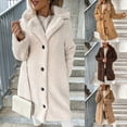 thumbnail image 7 of qucoqpe Womens Oversized Longline Plushy Fleece Jacket Trendy Lapel Fuzzy Casual Winter Coat for Women, 7 of 7