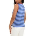thumbnail image 3 of ATHLECHIC Women's Tank Top Striped Color Block Side Slits Crew Neck Summer Sleeveless Tops 2XL Blue Red, 3 of 5
