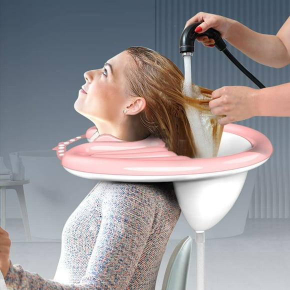 Portable Tray,Pink，Portable Wash Basin, Home Shampoo Basin, Hair Wash Basin, Inflatable Hair Wash Basin, Home Head Wash Bed Basin