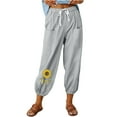 thumbnail image 1 of VEKDONE Womens Linen Long Pants Gray XXL, 1 of 6
