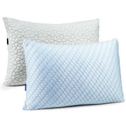 Puredown Memory Foam Pillows King Size Set of 2，Temperature Regulating Reversible Summer Cooling Pillow for Sleeping, 2 pack Adjustable Cube Pillow for Side Sleepers, Back, Stomach, Hot Sleepers