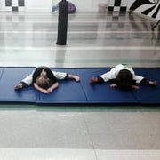 Greatmats Gym Mats Gymnastics Folding and Exercise, Tumbling, Cheer Mat Blue 4x8 Ft x 2 Inch