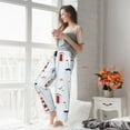 thumbnail image 5 of Salouo Nautical Lighthouse Sailboat Print Women's Pajama Pants Casual Loose Sweatpants PJs Flowy Pants Drawstring Palazzo for Women Wide Leg Pants Lounge Pajama -Large, 5 of 8