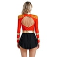 thumbnail image 2 of vastwit Womens Long Sleeve Tassel Shoulder Board Leotard Dress for Stage Performance Red S, 2 of 6