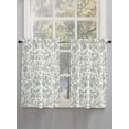 thumbnail image 3 of Tier Curtains 45 Inches Long, Green Leaf Flower Window Treatment Curtain Drapes, Vintage Farmhouse Bohemian Spring Window Half Privacy Curtains for Bedroom Bathroom, 42"x45", 2 Panels, 3 of 7
