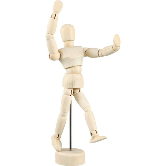 Light Yellow Wooden Mannequin Doll for Drawing Flexible Joints Home Decoration Timber Model 12.5 inches