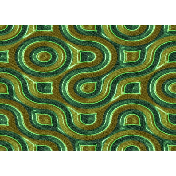 Ahgly Company Indoor Rectangle Patterned Army Green Area Rugs, 2' x 3'