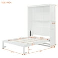 thumbnail image 5 of Kumix Full Size Murphy Bed, Wall Bed with Shelves, Multi-function Murphy Bed for Teens Adults, Wood Bed for Bedroom, Space-Saving, White, 5 of 7