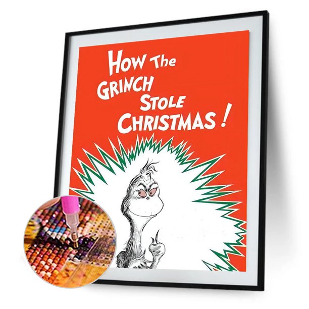Cuadros Decorativos 5D bricolaje cuadrado completo taladro diamante pintura la decoración del hogar Grinch (ZQF9443) Ehuebsd embutido en tela