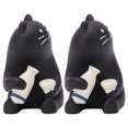 thumbnail image 2 of BuyWeek Figura de Gato Negro, 2 Piezas de Dibujos Animados Lindo Gato Estatua Ornamento Resina Miniatura Gato esculturas Animales Figuras para decoración del hogar, 2 of 14