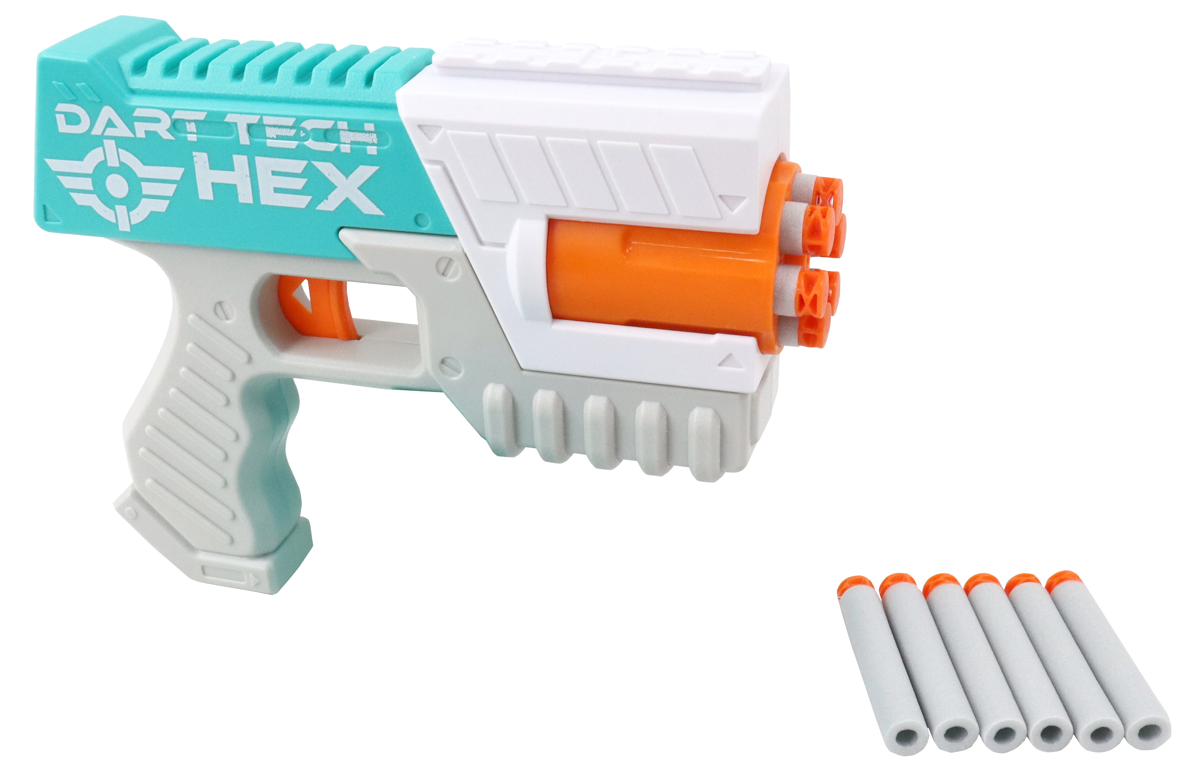 Dart Tech Hex Blaster, 6 Slot Chamber, 12 Foam Darts for Unisex Ages 8+