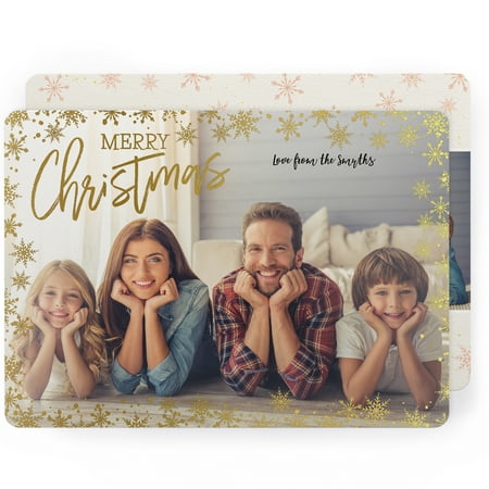 Flower Photo Note Card - 5x7 Premium Gold Foil Stamped Round Photo Card Envelope Ret Address (Tier 1)