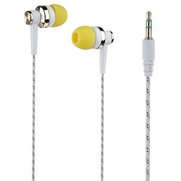 LUYANhapy9 Casque Filaire Stéréo Ligne Tressée Musique Intra-Auriculaire Sans Micro Blanc