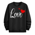 thumbnail image 4 of NTACZA Novelty Funny Shirts Mens Crew Neck Valentines Day Black Sweatshirt Holiday Heart Long Sleeve Mens Graphic Tees L, 4 of 5