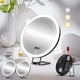 thumbnail image 1 of Espejo de maquillaje LED recargable con giro de 360° y espejo ampliador - Brillo ajustable, espejo portátil para viajar, 1 of 5
