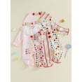 thumbnail image 3 of RUINIXCW Toddler Baby Girl Boy Halloween Outfit Clown Costume Infant Baby Girl Boy Romper Birthday Photoshoot Outfit Collar Long Sleeve Jumpsuit Hat, 3 of 8
